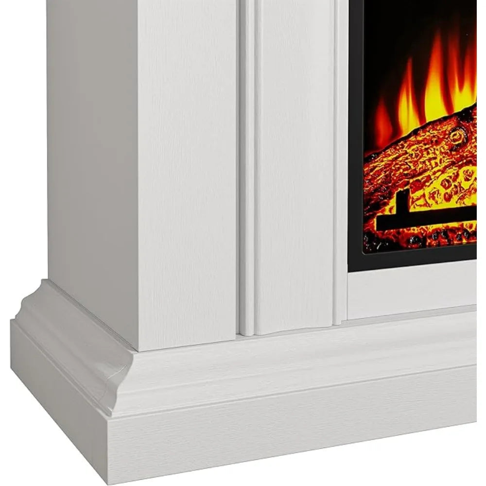 36-Inch Living Room or Bedroom Electric Fireplace, Plug-in Heater, Realistic Wood and Flame Effects, Remote Control, Timer