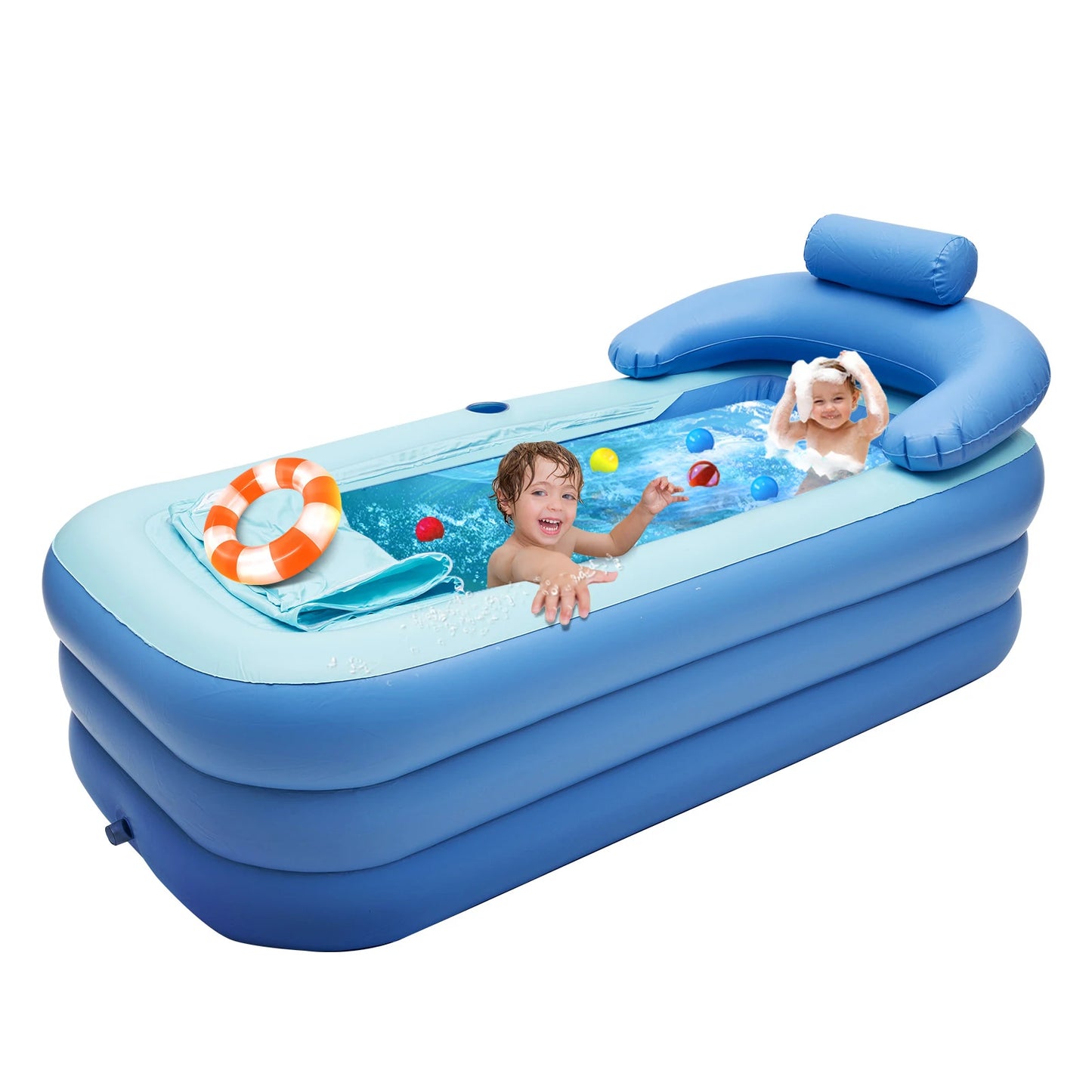 Inflatable Adult Spa PVC Bathtub Foldable Portable Warm Bath Tub Travel Bath