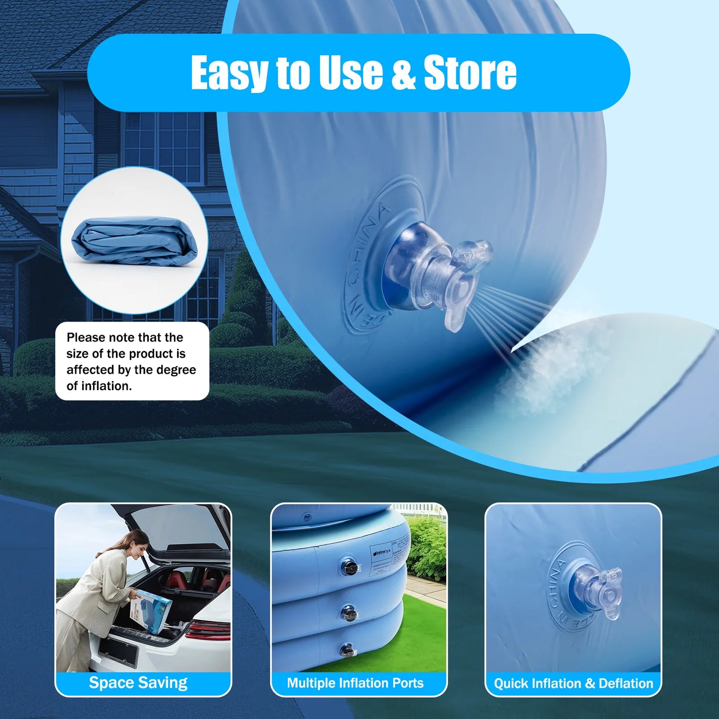 Inflatable Adult Spa PVC Bathtub Foldable Portable Warm Bath Tub Travel Bath
