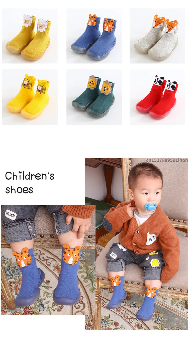 Newborn Baby Shoes Infant Cute Cartoon Kids Boy Shoes Soft Rubber Sole Child Floor Sneaker Booties Toddler Girls First Walker