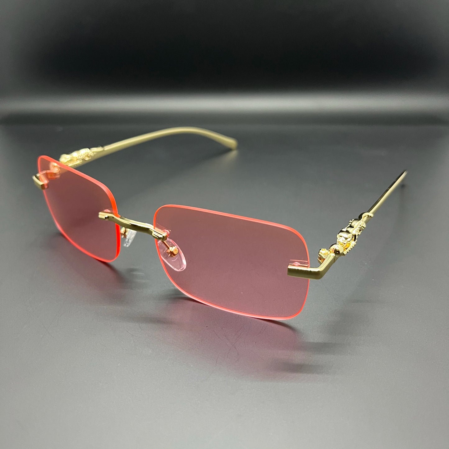 Classic Rimless Sunglasses Mens Women Fashion Leopard Decoration Small Sun Glasses Stylish Frameless Driving Travelling Shades