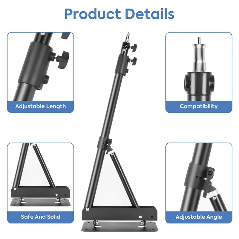 Photography Wall Mount Boom Arm for Ring Light Triangle Stand Flexible Wall Mounted Tripod of Softbox Umbrella,137/175cm