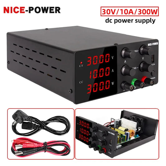 NICE-POWER 30V 10A 5A DC Laboratory Power Supply Adjustable Voltage Regulator Switch Bench Power Source 60V 120V3A USB Interface