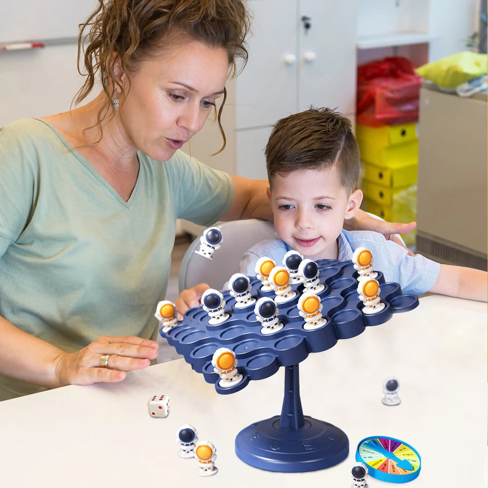 Kids Astronauts Balance Tree Game Parent-child Interactive Funny Table Game Baby Educational Toy Party Montessori Balance Board