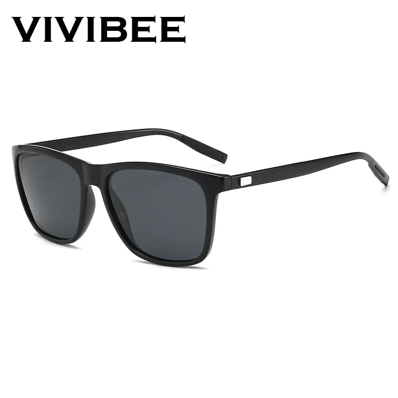 VIVIBEE Luxury Square Polarized Sunglasses Men Driving Blue Mirror Lens Classic Unisex Sun Glasses 2025 Trends Women Shades