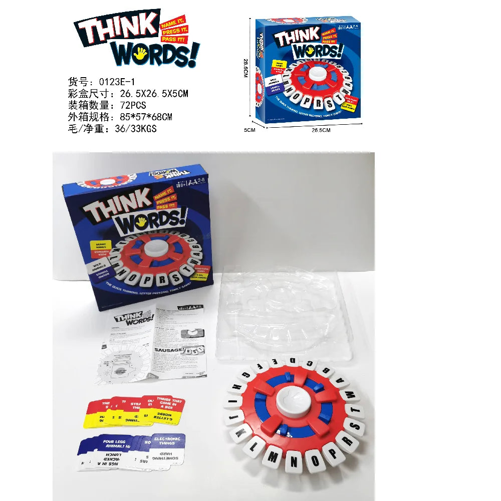New Tapple Board Game Basta Think Word Game Fast-Paced Family The Quick Thinking Letter Pressing Puzzle Games For Adults English