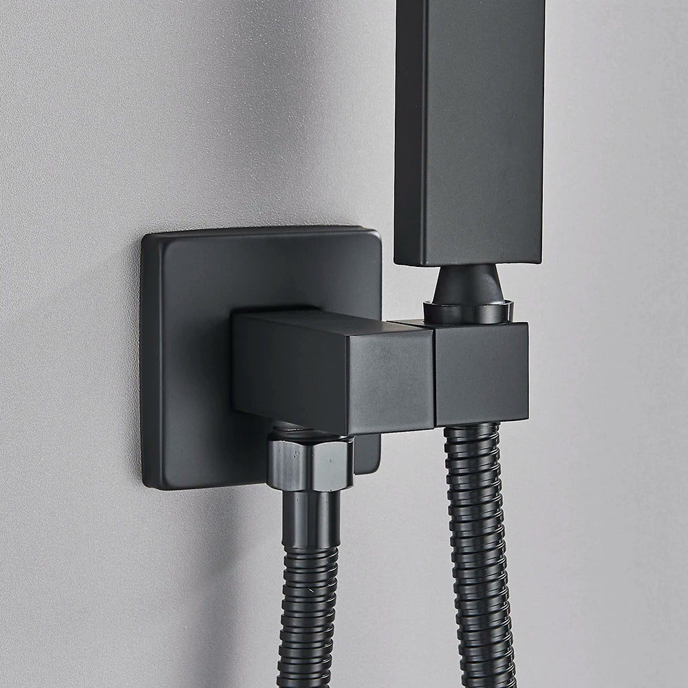 Matte Black Handshower Head 150cm Stainless Steel Shower Hose Shower Faucet Sprayer Head Wall Mounted Faucet Accessories