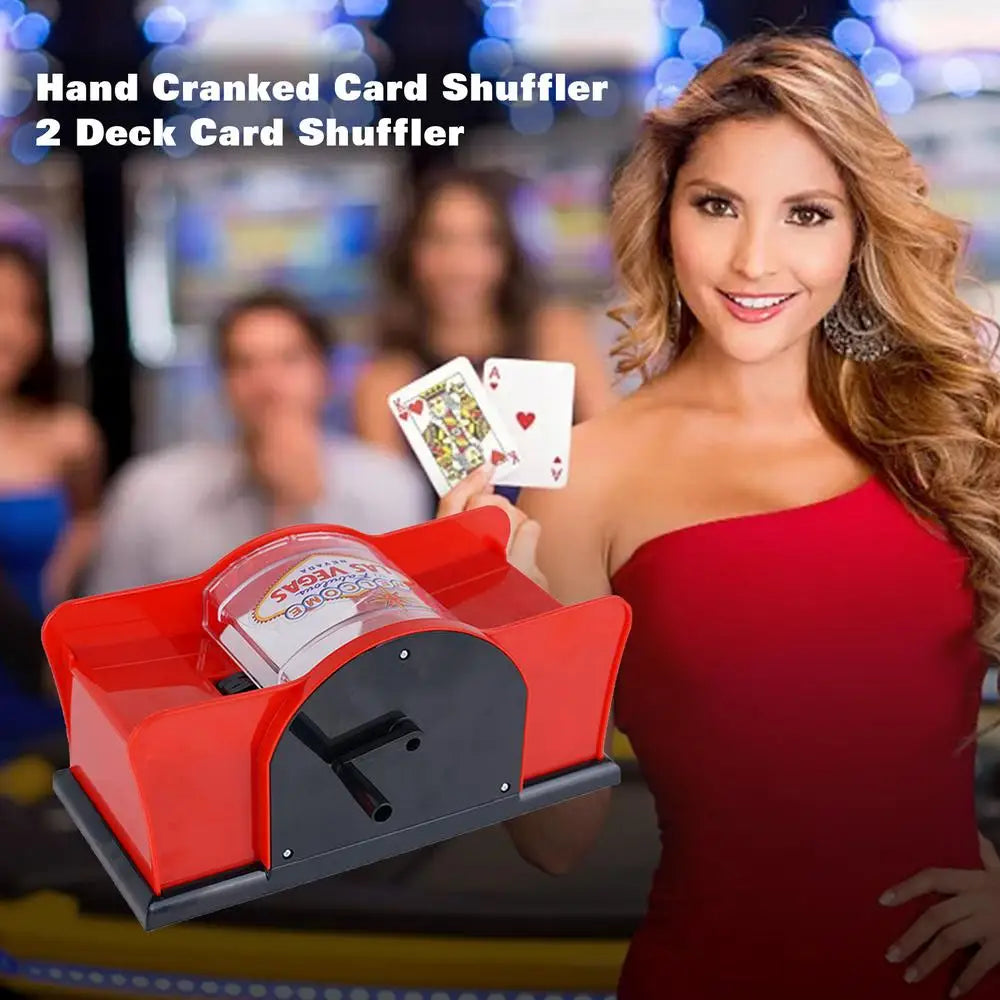 NEW Manual Card Shuffler Poker Shuffle Machine For Cards 2 Decks Of Card Holder Easy Hand Cranked System Casino Card Shuffler