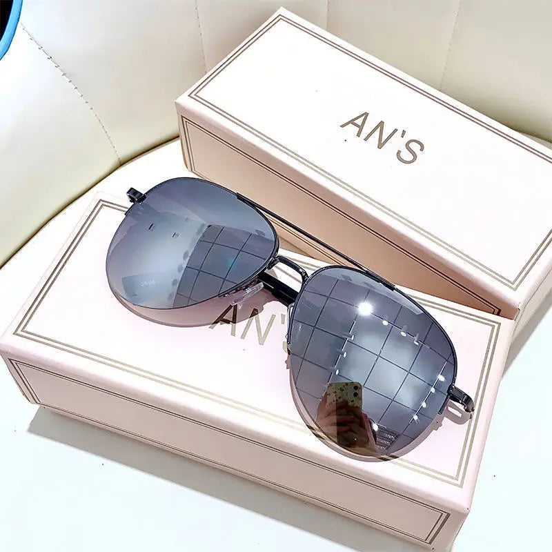 Fashion Gradient Sunglasses for Men Big Frame Pilot Sun Glasses Brand Design Anti-reflectiveUV400 Lunette De Soleil Homme Óculos