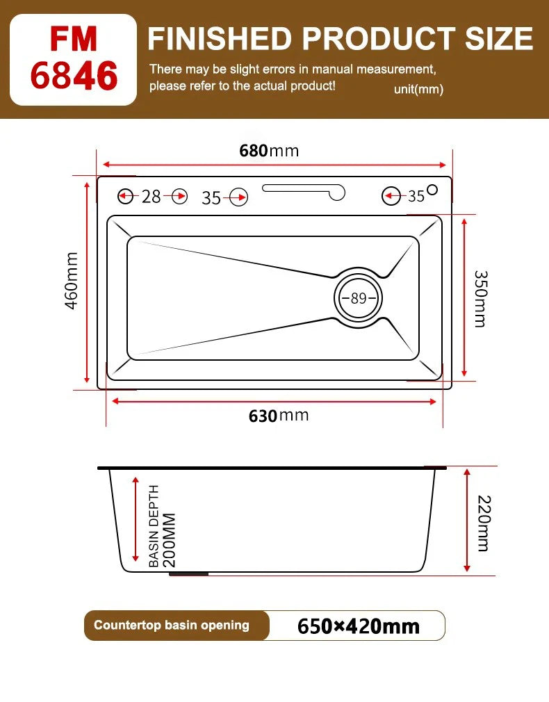 Waterfall Kitchen Sink Stainless Steel Extra Large Single Slot Cup Washer Embossed Digital Display Multifunctional Sinks