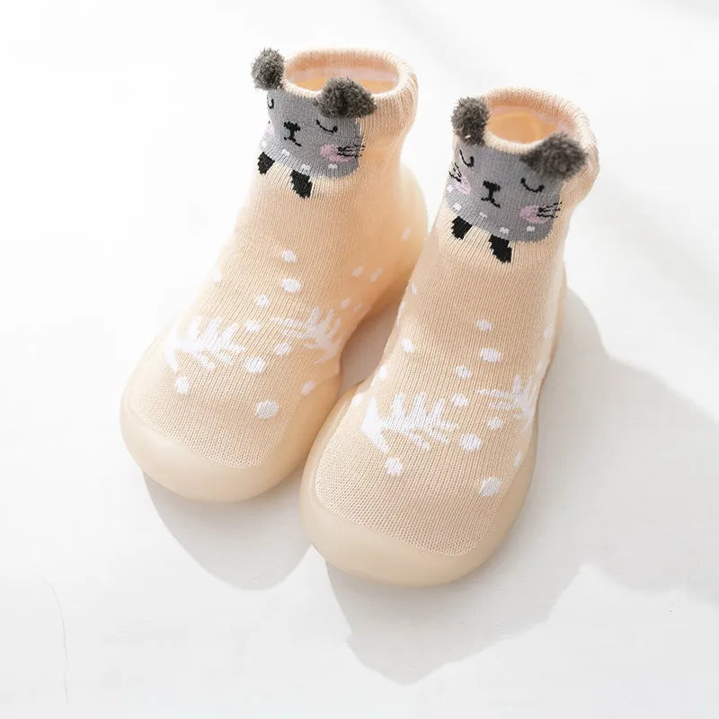 Newborn Baby Shoes Infant Cute Cartoon Kids Boy Shoes Soft Rubber Sole Child Floor Sneaker Booties Toddler Girls First Walker