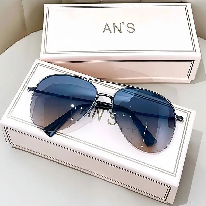 Fashion Gradient Sunglasses for Men Big Frame Pilot Sun Glasses Brand Design Anti-reflectiveUV400 Lunette De Soleil Homme Óculos