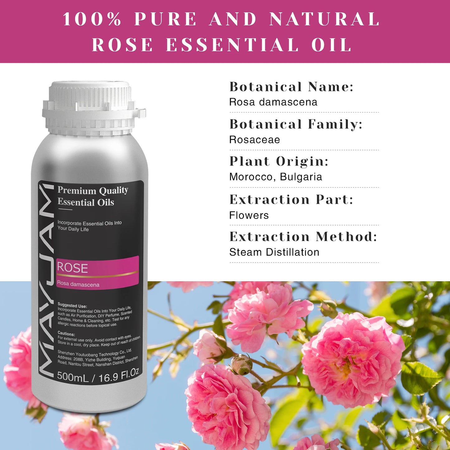 MAYJAM Aroma Diffuser Essential Oil Rose Spearmint Sweet Orange Lemongrass 100ML 500ML Premium Quality Oils in 2024