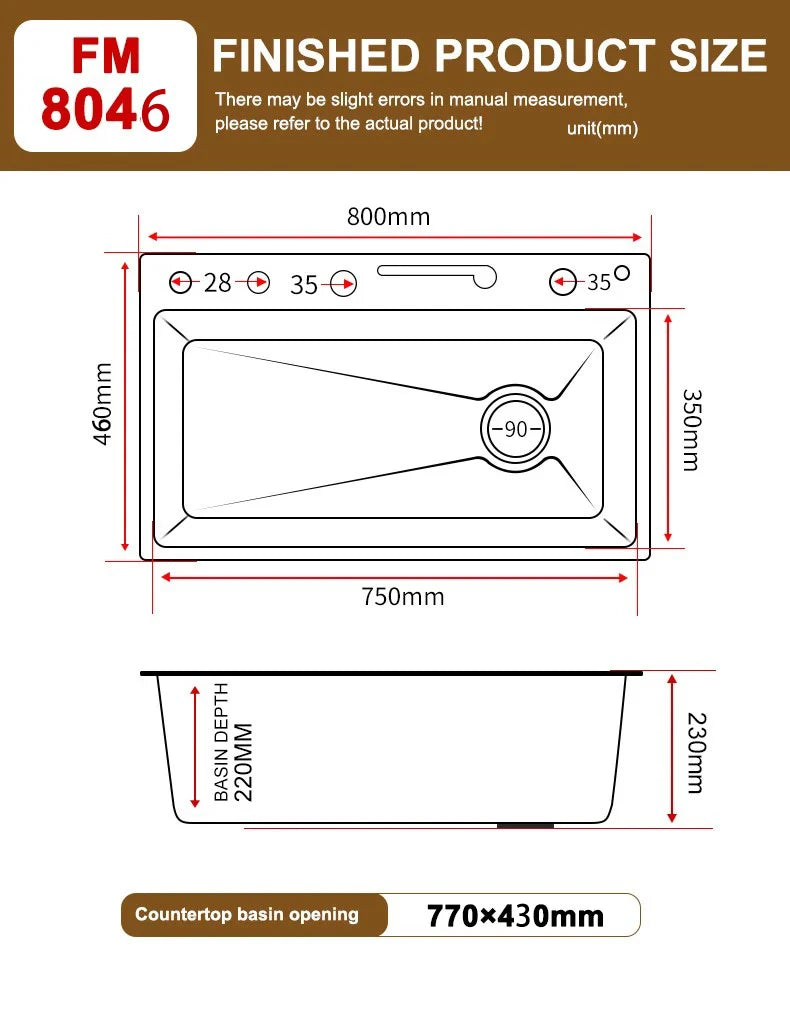 Waterfall Kitchen Sink Stainless Steel Extra Large Single Slot Cup Washer Embossed Digital Display Multifunctional Sinks