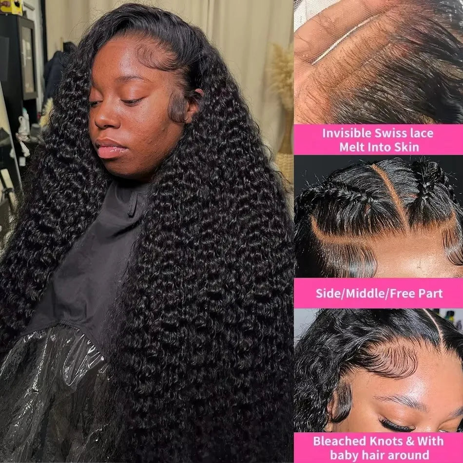 Rosabeauty 13x6 HD Loose Deep Wave Lace Frontal Wig Brazilian Curly Water Wave 13x4 Lace Front Wig 5x5 Closure Wigs For Women