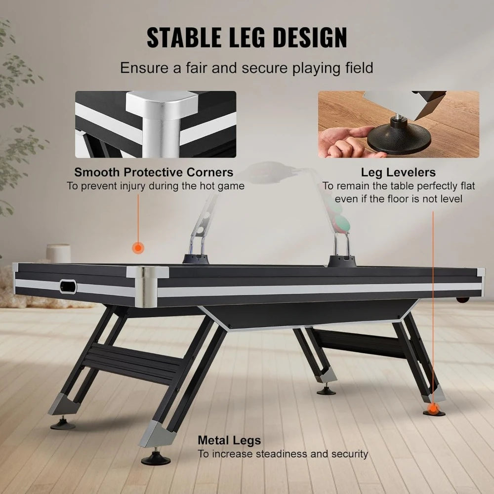 Air Hockey Table, 89" Indoor Hockey Table for Kids and Adults, LED Sports Hockey Game with 2 Pucks, 2 Pushers, and Electronic