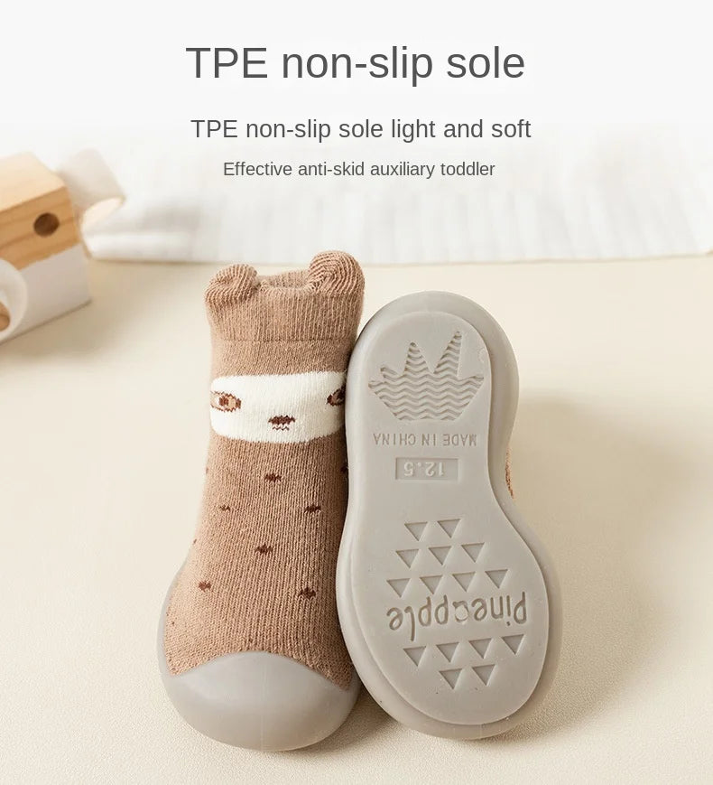 Newborn Baby Shoes Infant Cute Cartoon Kids Boy Shoes Soft Rubber Sole Child Floor Sneaker Booties Toddler Girls First Walker