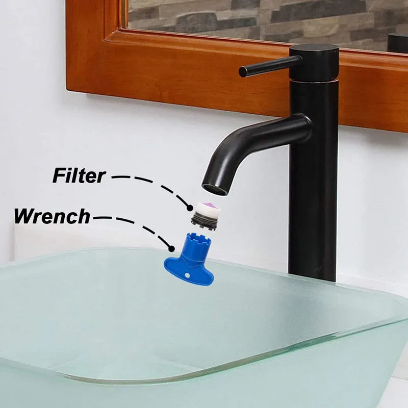 Plastic Practical Faucet Aerator Repair Wrench with Bubbler Filter Faucet Aerator Key Tap Tool Foamer Removal Spanner Instrument