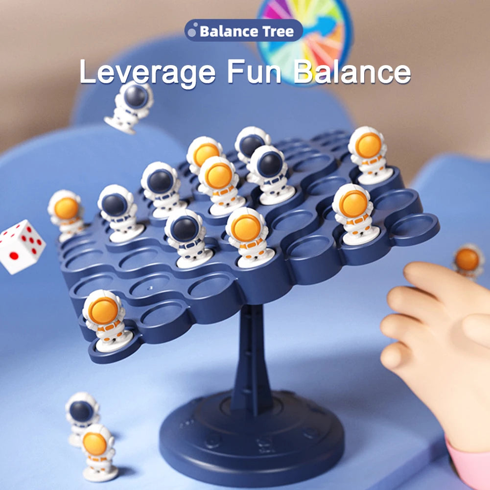 Kids Astronauts Balance Tree Game Parent-child Interactive Funny Table Game Baby Educational Toy Party Montessori Balance Board