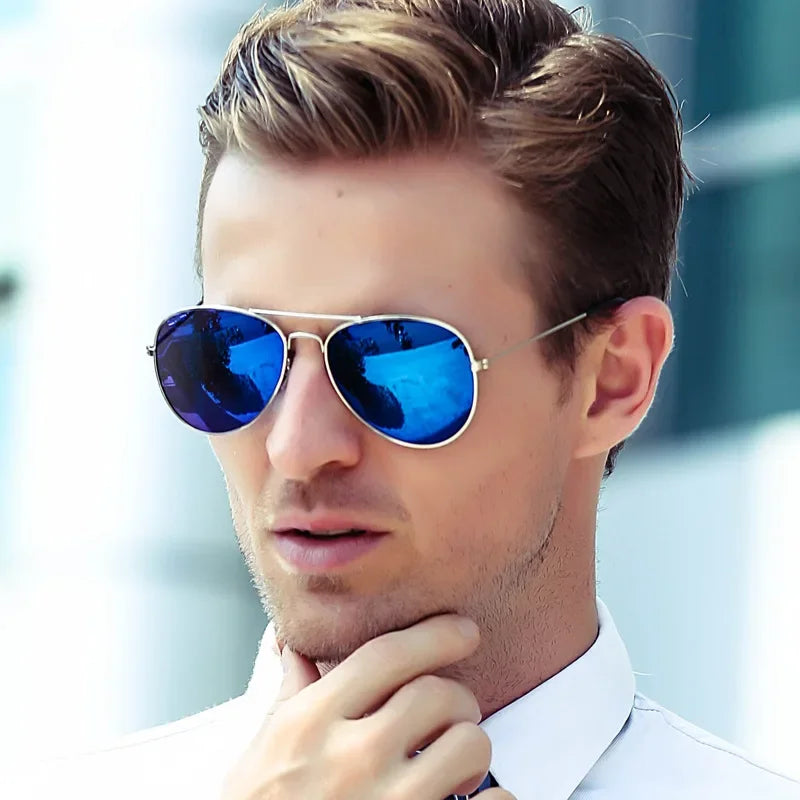 Men Women Trendy Pilot Sunglasses Vintage UV400 Protection Shades Eyewear Travel Eyewear Riding Hiking Sun Glasses Gafas De Sol