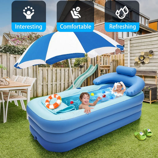 Inflatable Adult Spa PVC Bathtub Foldable Portable Warm Bath Tub Travel Bath