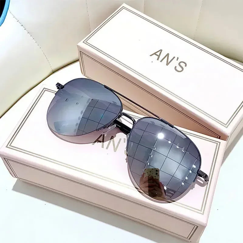 Fashion Gradient Sunglasses for Men Big Frame Pilot Sun Glasses Brand Design Anti-reflectiveUV400 Lunette De Soleil Homme Óculos