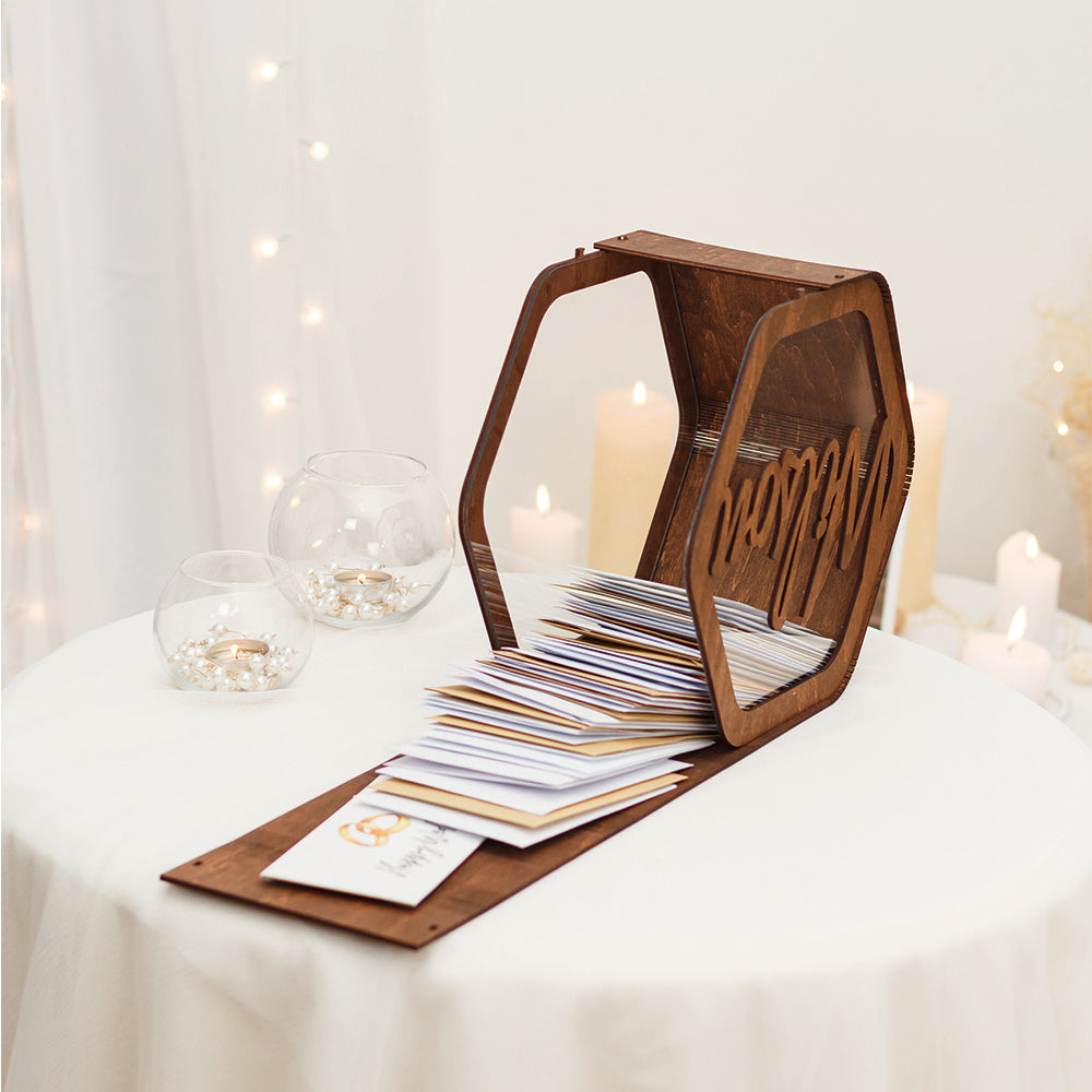 Card Box for Wedding Personalized Wood Wedding Card Box for Reception Decor Wedding Gift Custom Rustic Keepsake Memory Box
