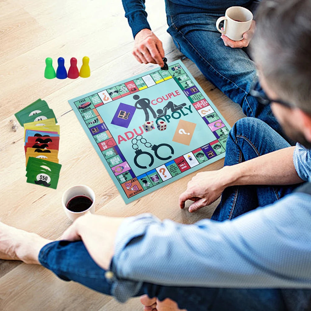 Adultopoly Board Game Couple Board Game Interactive Relationship Card Game Portable Couple Game Valentines Gifts for Him Her
