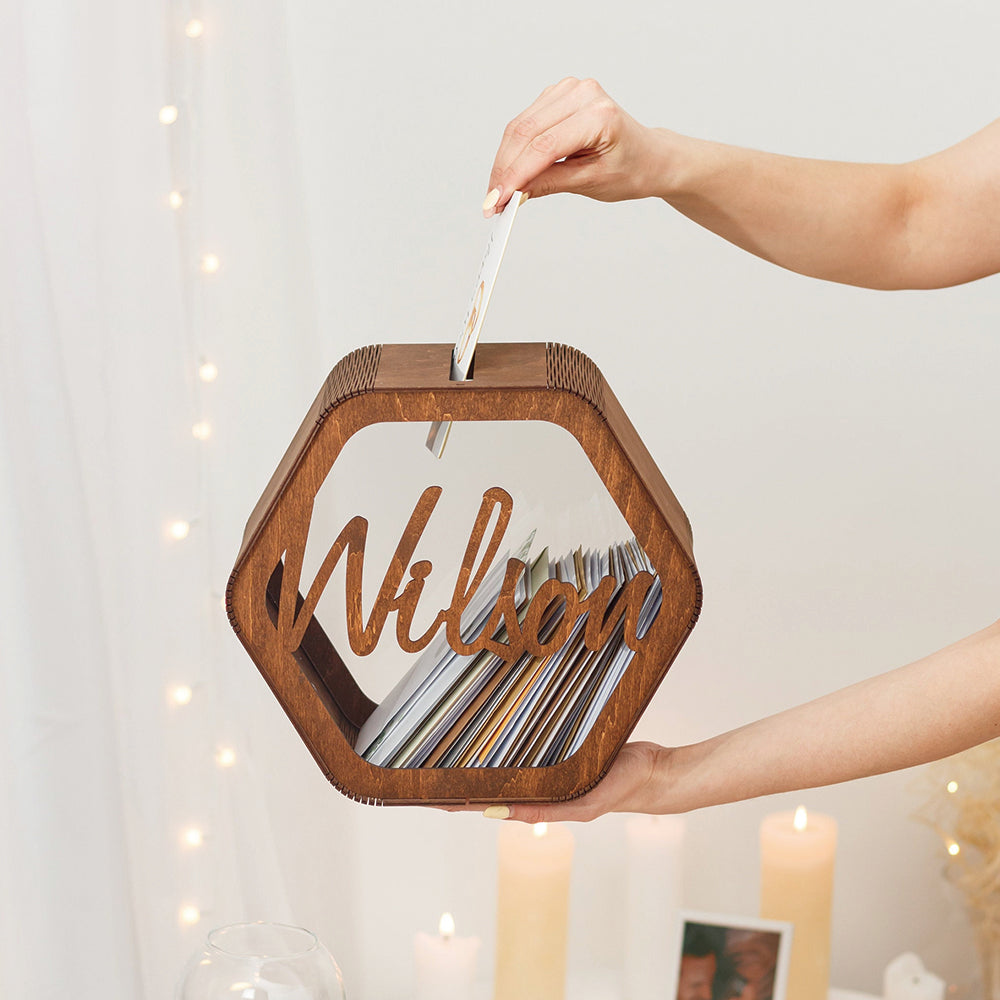 Card Box for Wedding Personalized Wood Wedding Card Box for Reception Decor Wedding Gift Custom Rustic Keepsake Memory Box