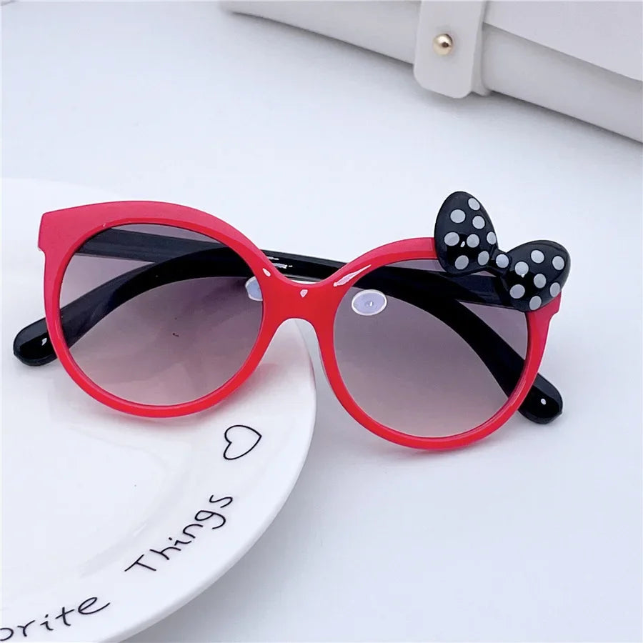 Kids Sunglasses Girls Boys Shiny Bowknot Sun Glasses Lovely Cat Children Eyewear Fashion Gradient Eyeglasses UV400