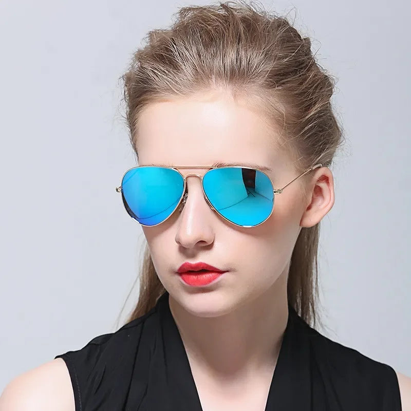 Men Women Trendy Pilot Sunglasses Vintage UV400 Protection Shades Eyewear Travel Eyewear Riding Hiking Sun Glasses Gafas De Sol