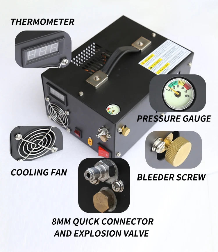 220V 12V Pcp Air Compressor 300Bar 4500psi Pneumatic Rifles Diving High Pressure Pump  30MPA PCP Shooting Pump Inflator