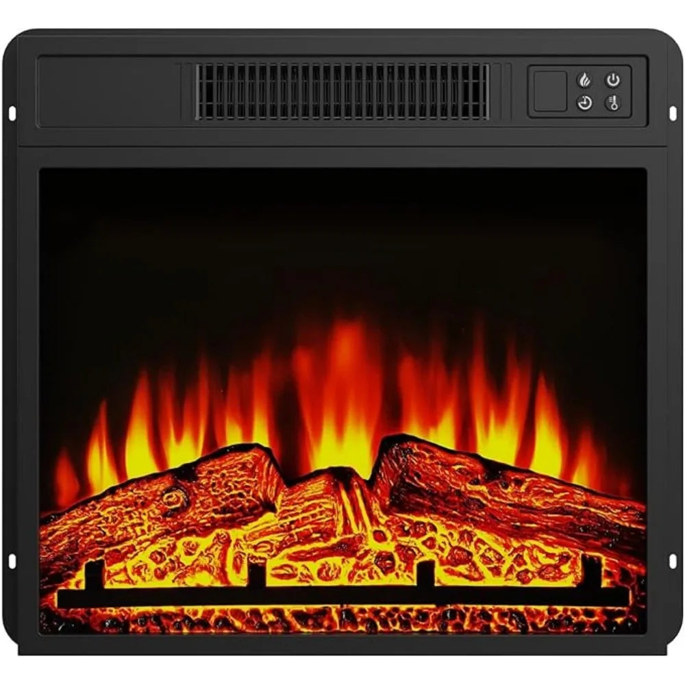 36-Inch Living Room or Bedroom Electric Fireplace, Plug-in Heater, Realistic Wood and Flame Effects, Remote Control, Timer
