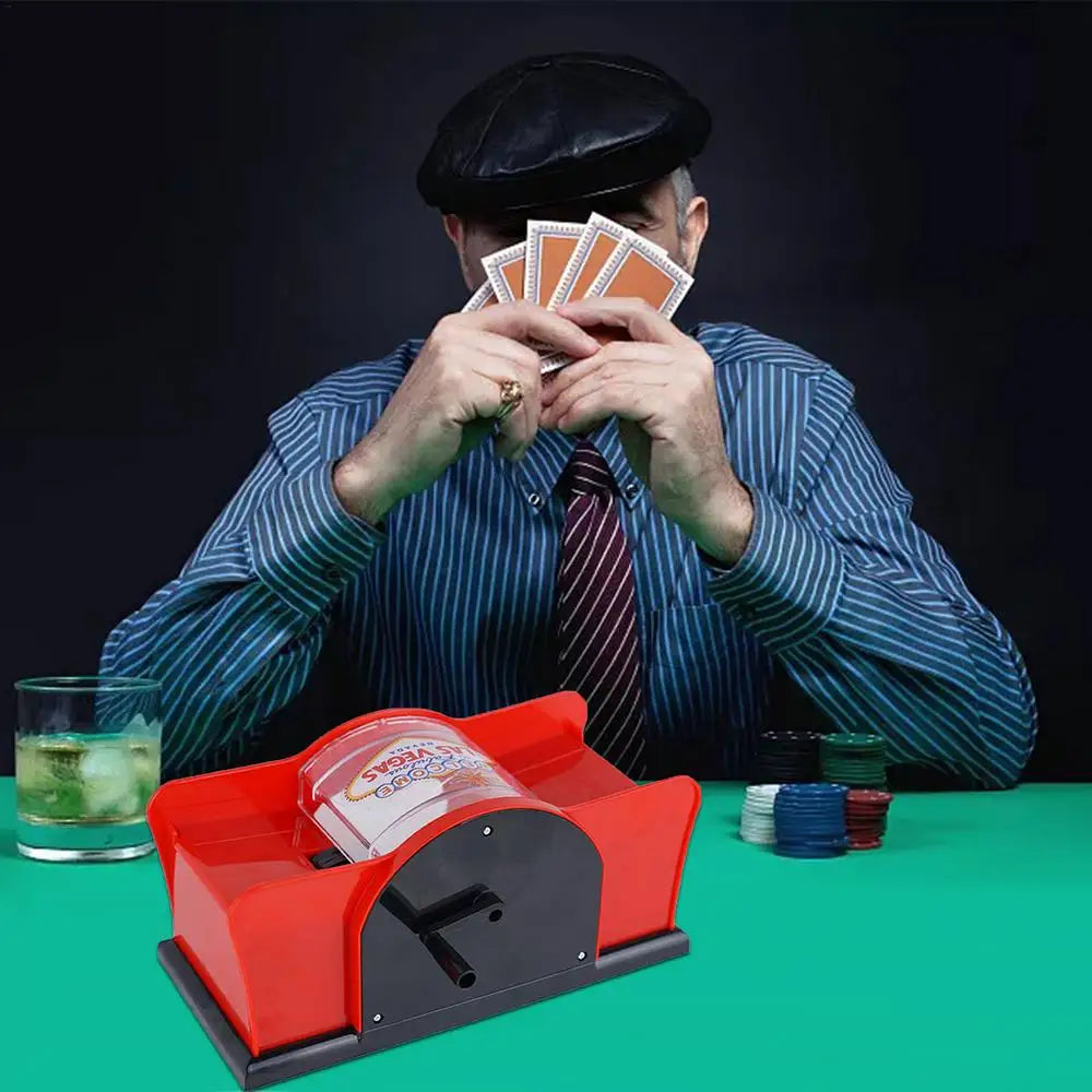 NEW Manual Card Shuffler Poker Shuffle Machine For Cards 2 Decks Of Card Holder Easy Hand Cranked System Casino Card Shuffler