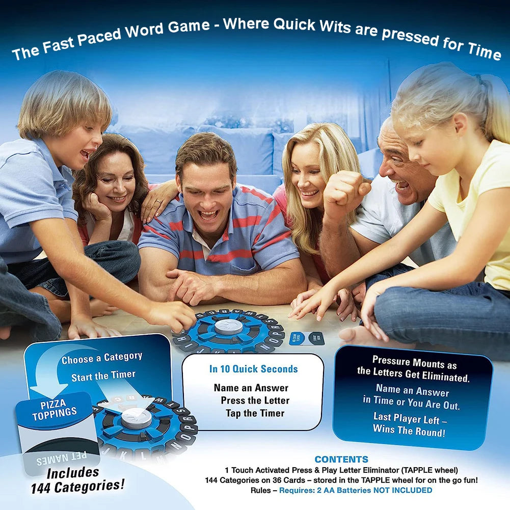 New Tapple Board Game Basta Think Word Game Fast-Paced Family The Quick Thinking Letter Pressing Puzzle Games For Adults English