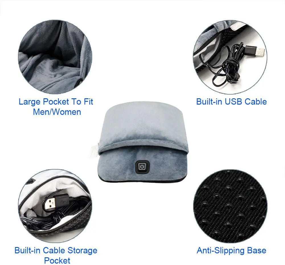Winter Universal Electric Foot Heating Pad USB Charging Washable Household Foot Warmer Heater Soft Plush Foot Warming Mat 29cm