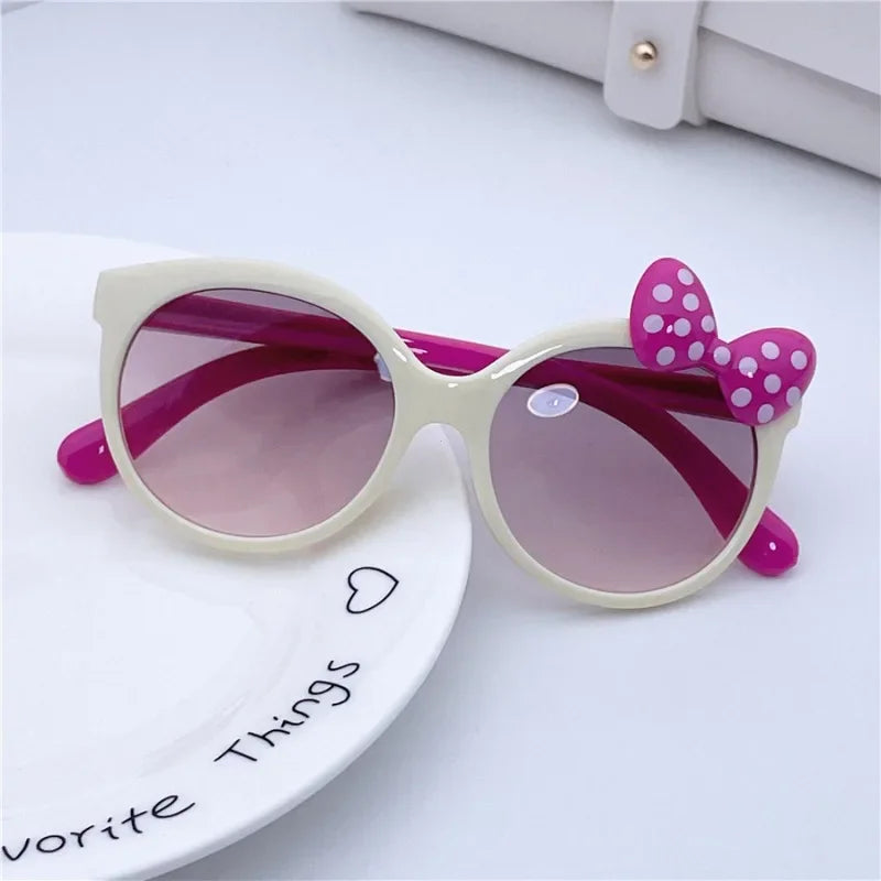 Kids Sunglasses Girls Boys Shiny Bowknot Sun Glasses Lovely Cat Children Eyewear Fashion Gradient Eyeglasses UV400