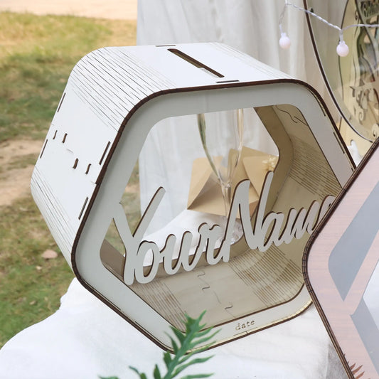 Card Box for Wedding Personalized Wood Wedding Card Box for Reception Decor Wedding Gift Custom Rustic Keepsake Memory Box