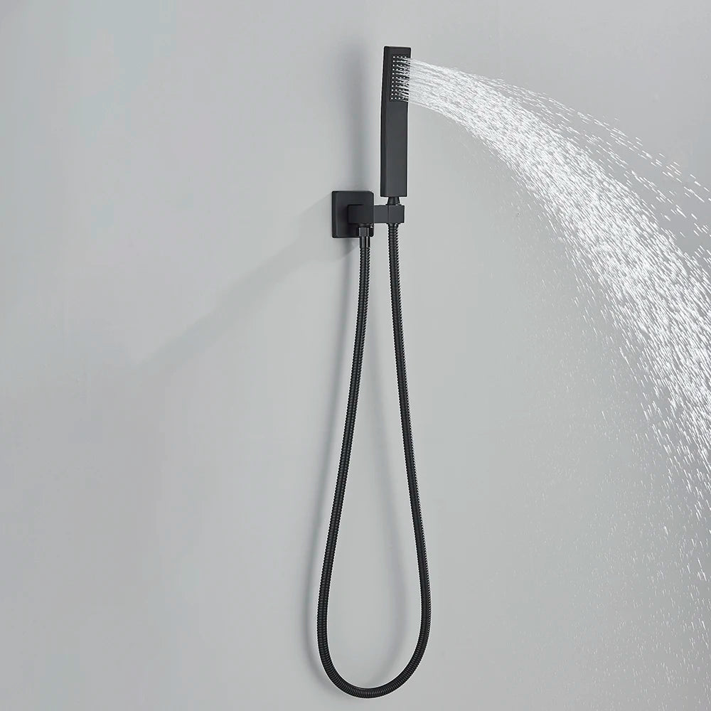 Matte Black Handshower Head 150cm Stainless Steel Shower Hose Shower Faucet Sprayer Head Wall Mounted Faucet Accessories
