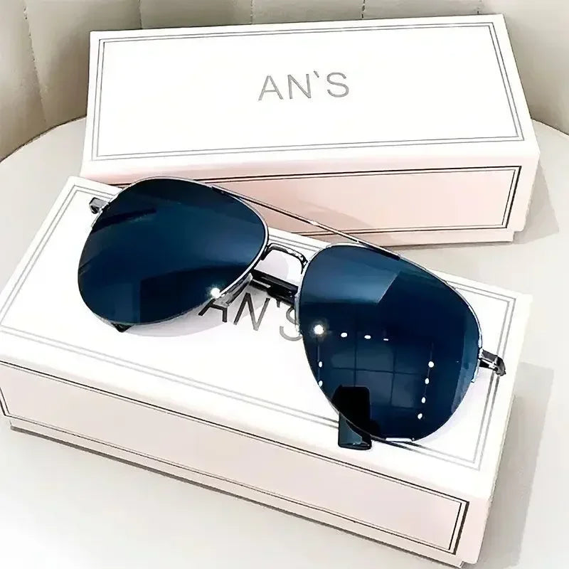Fashion Gradient Sunglasses for Men Big Frame Pilot Sun Glasses Brand Design Anti-reflectiveUV400 Lunette De Soleil Homme Óculos
