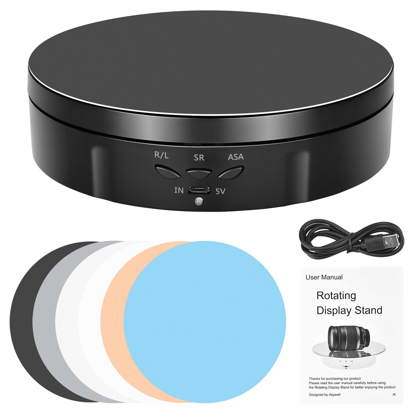 30/42/52CM 100KG Rotating Display Stand  360° Panoramic Automatic Display Table Turntable Photography Backdrop Shooting Booth